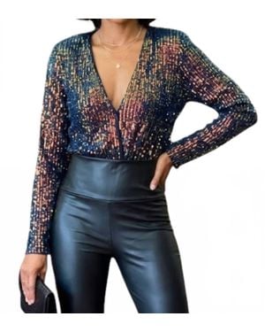 Lush Long Sleeve Bodysuit - Blue