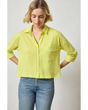 Lilla P Easy Button Down Tee - Yellow
