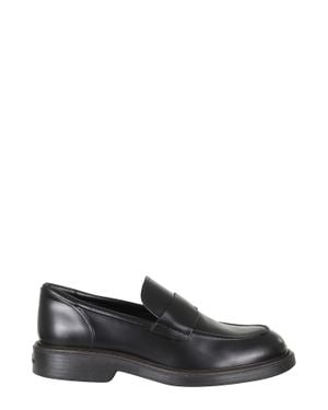 Hogan H704 Memory Foam Insole Leather Loafers - Black