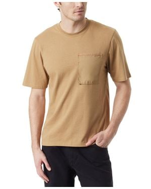 BASS OUTDOOR T-Shirt Kelp Cotton Regular Fit Crew Neck Pullover Fts128 - Natural