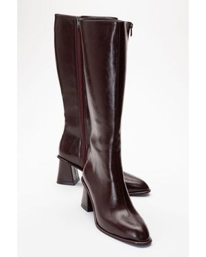 Prologue Shoes Paradis Block Heel Knee High Boot - Brown