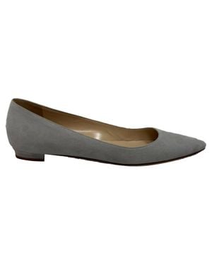 Manolo Blahnik Pointed Toe Flats - Gray