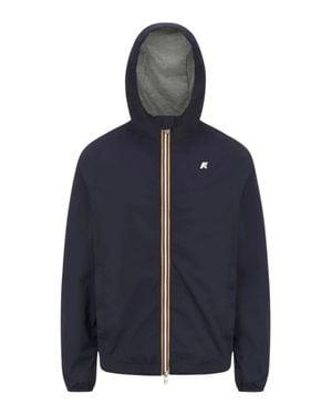 K-Way Stretch Nylon Hooded Jacket - Blue