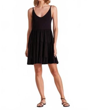 Bobi Tiered Tank Dress - Black