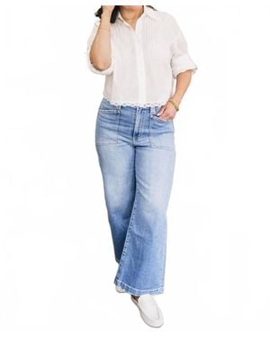 DAZE Valley Girl Patch Pocket Ankle Jean - Blue