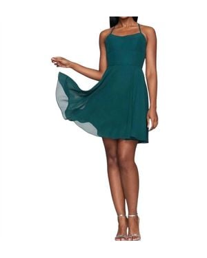 Faviana Halter Neck A-Line Mini Dress - Green