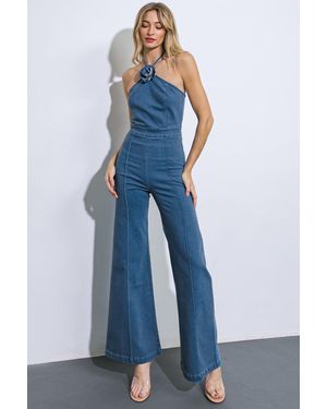 TRUEDAMES Call Me Lovely Denim Jumpsuit - Blue