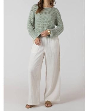 Dex Scalloped Hem Open Stitch Sweater - Gray