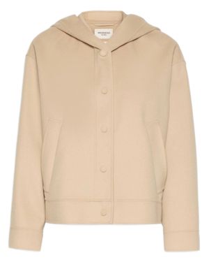 Weekend Cropped Jacket With Hood And Buttoned Cuffs - Natural