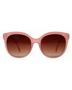 Suzy Levian Oversize Lens Rose Accent Sunglasses - Black