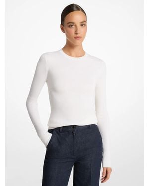 Michael Kors Super Cashmere Long-Sleeve Shirt - White