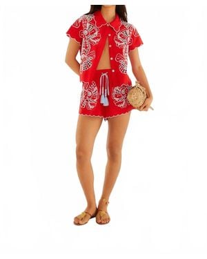 FARM Rio Poppy Flowers Shorts - Red