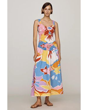SWF Cotton Floral Maxi Dress - White