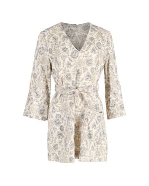 Zimmermann Mini Floral Print Belted Dress - Natural