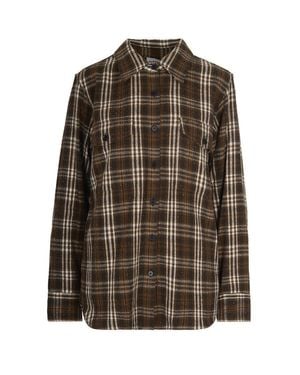 P.A.R.O.S.H. Tartan Pattern Cotton Shirt With Sequin Detailing - Brown