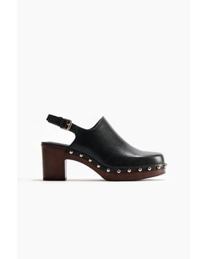 Alohas Vinyl Clogs Leather Slip-On Comfort Shoes Htat418 - Black