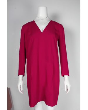 Vanessa Bruno Long Sleeve V-Neck Dress - Pink
