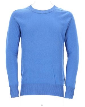 Laneus Cotton Viscose Knit Sweater - Blue