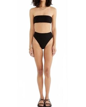 RUMER Cassidy High Waist Pant Bikini Bottom - Black