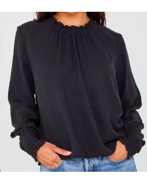 Bella Dahl Elastic Shirred Shirt - Black