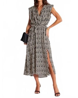 Bishop + Young Aries Wrap Midi Dress - Brown