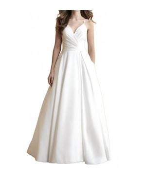 Allure Romance V-Neck Wedding Gown - White