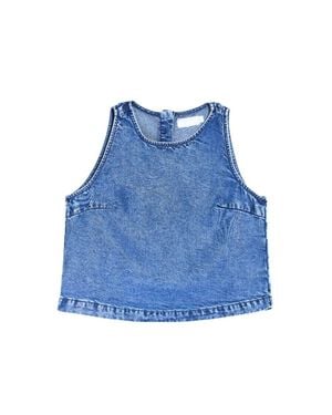 Tractr Denim A-Line Top - Blue