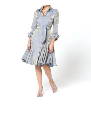 Baruni Carina Knee Length Flared Dress - Blue