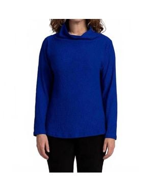 Sympli Funnel Neck Top - Blue