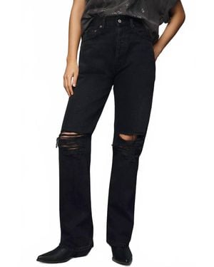 Agolde Pinch Distress High-Rise Straight-Leg Jeans - Blue