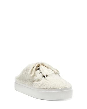 Lucky Brand Tolini Sneakers Ivory Faux Fur Slip On Shoes Khd491 - White