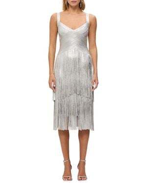 Hervé Léger The Metallic Mischa Dress - Gray