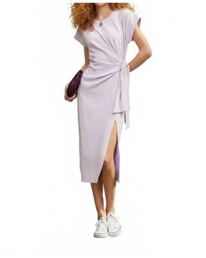 Fifteen Twenty Marisa Side-Knot Midi Dress - Purple