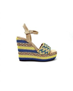 Exe' Naomi 958 Wedge Sandal - Blue