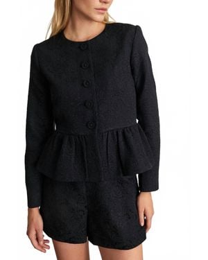 Tanya Taylor Karleigh Luxe Cloque Jacquard Jacket - Black