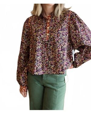 Thml Printed Long Sleeve Buttons Top - Red