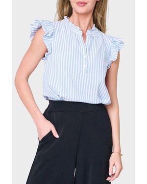 Gibsonlook Florence Ruffle Blouse - Blue