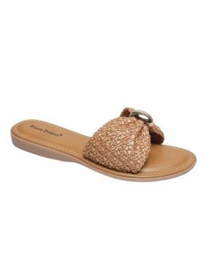 Olem Charming Bow Slide Sandals - Brown