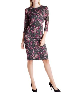 Kensie 3/4 Sleeve Bodycon Dress - Purple