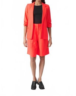 Soaked In Luxury Malia Open Front Notch Lapel Blazer - Red