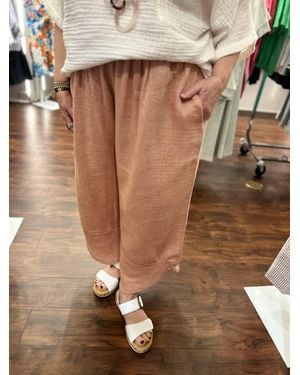 Kozan Hayes Crinkle Waistband Pant - Brown