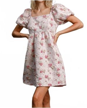 Umgee Metallic Heart Dress - Pink