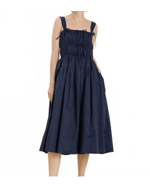 AUREUM Bows Midi Dress - Blue