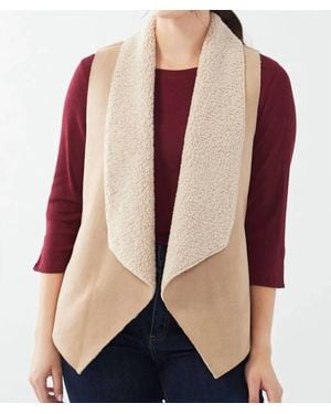 Fdj Faux Suede Sherpa Lined Vest - Multicolor