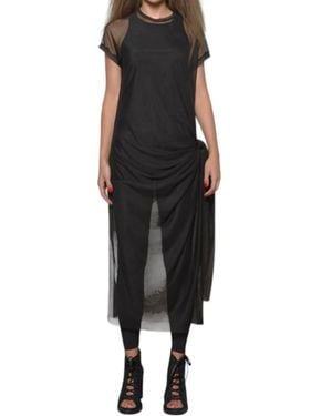 Simply Mila Mesh Short Sleeve Dress - Black