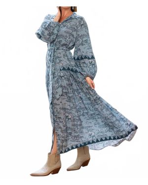 Miss June Paris Lila Maxi Dress - Blue