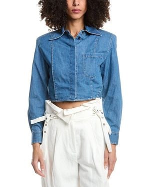 3.1 Phillip Lim Floral Collage Slim Shirt - Blue