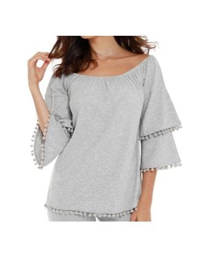 French Kyss Caroline Off The Shoulder Top - Gray
