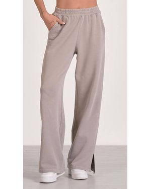 Elan Elastic Waist With Side Slit Pant - Pink