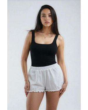 Forever 21 Ruffle-Hem Shorts - White